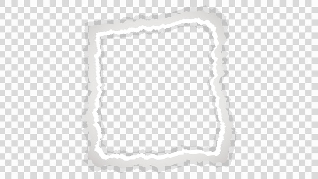 Marco de papel roto en una imagen de fondo transparente