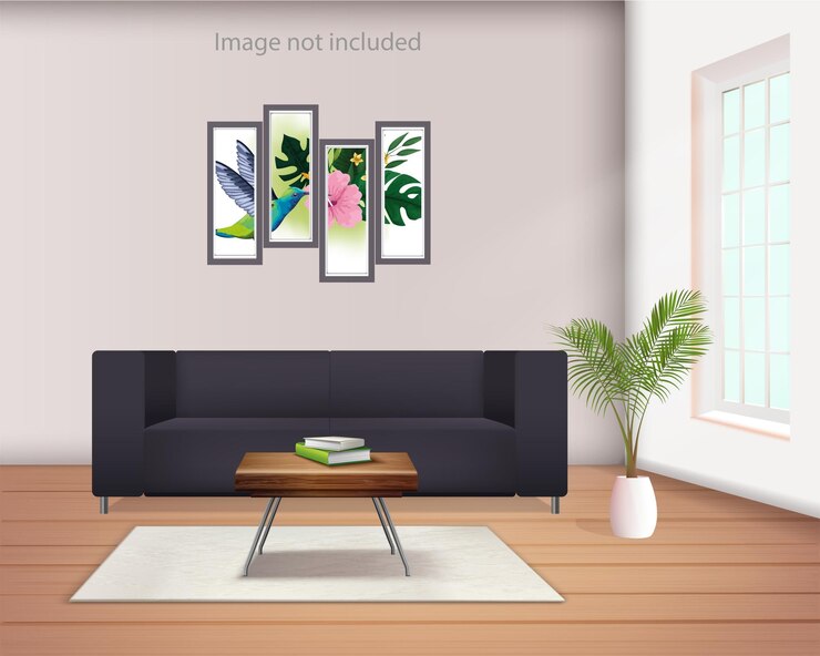Marco de pared de naturaleza de lujo y diseño de dormitorio