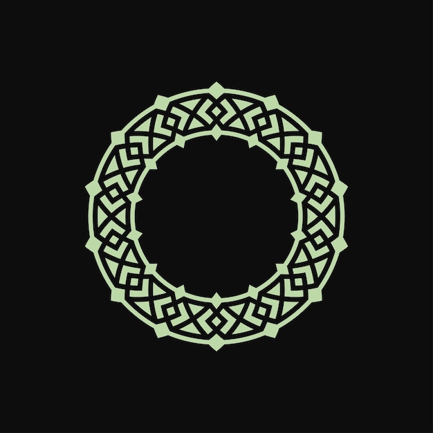 Vector marco de patrón ornamental de círculo decorativo de arte abstracto
