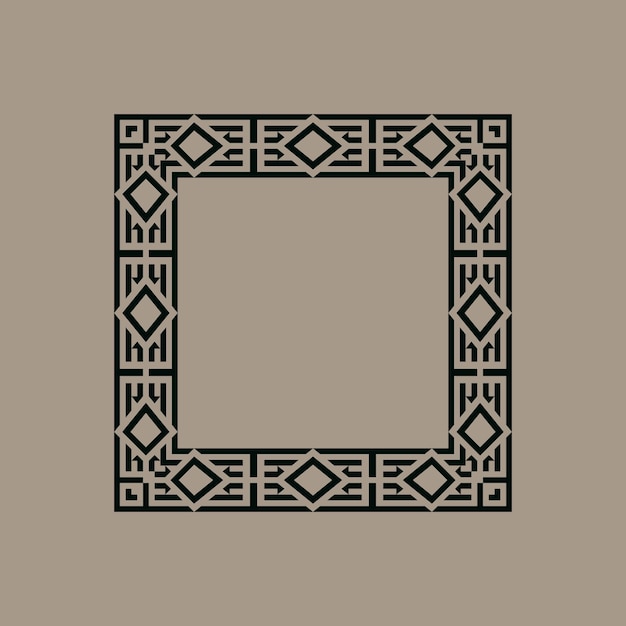 marco de patrón ornamental cuadrado decorativo de arte abstracto