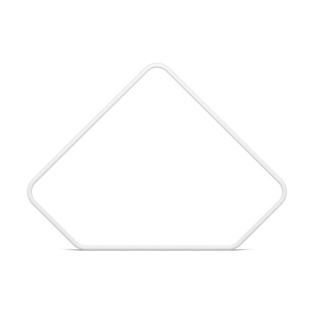 Marco pentagonal blanco figura geométrica diseño de límite premium vista delantera vector realista