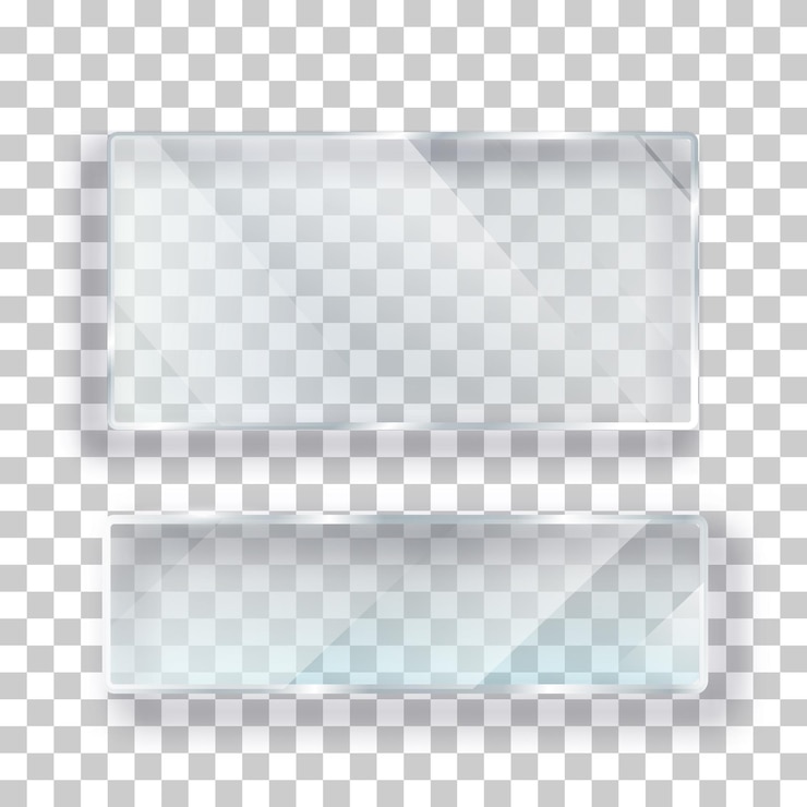 Vector marco de placa de metacrilato con iluminación vectorial realista libre