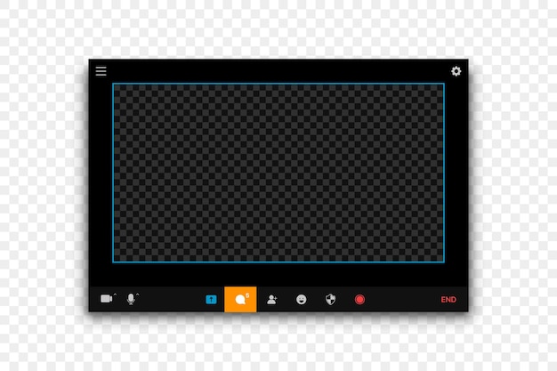 Marco de plantilla de seminario de videollamada ilustración vectorial