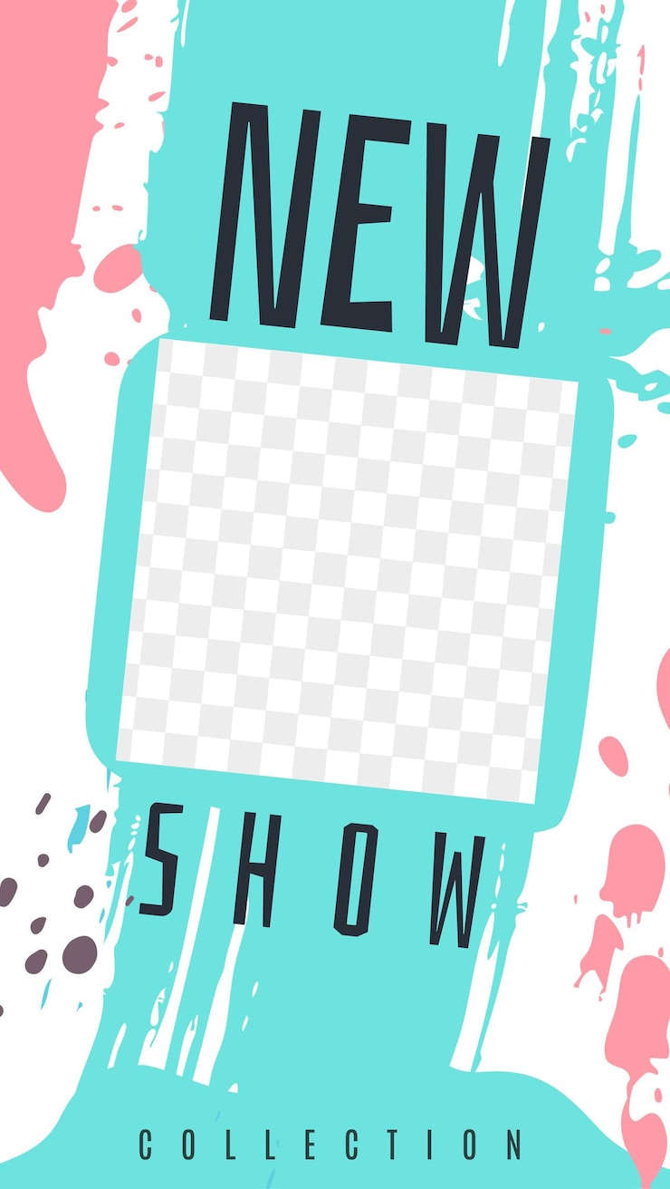 Vector marco de portada de diseño de moda para publicaciones en redes sociales. plantilla con capa transparente, pinturas turquesa y rosa, formas abstractas con espacio de copia cuadrada, nuevo texto de presentación, ilustración de vector de blog personal