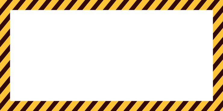 Vector marco de precaución y peligro en color amarillo y negro línea de atención policial o borde de advertencia de cinta en construcción sobre fondo blanco