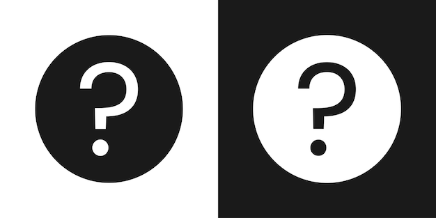 Marco de pregunta en blanco y negro Icon set vector