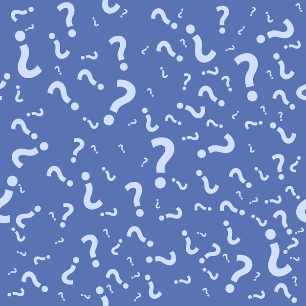 Marco de pregunta patrón sin costuras plantilla de diseño de póster de trivia signos de puntuación al azar fondo