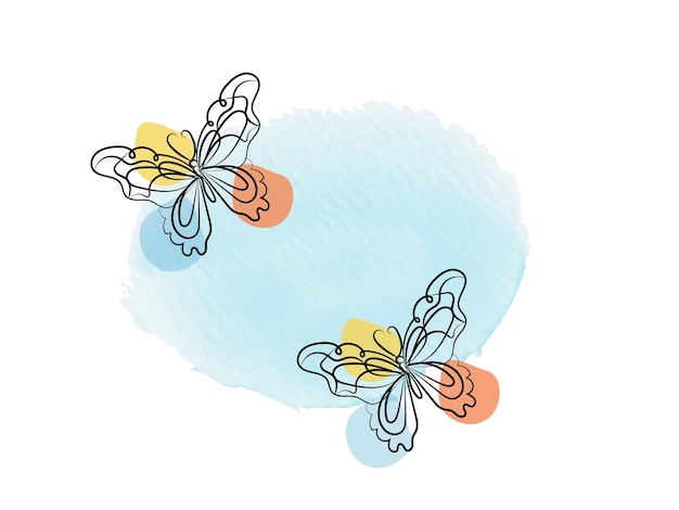 Marco punteado con fondo de mariposas azules