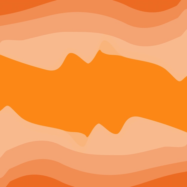Marco rectangular abstracto con un patrón superior e inferior de líneas onduladas en tonos naranjas otoñales de moda