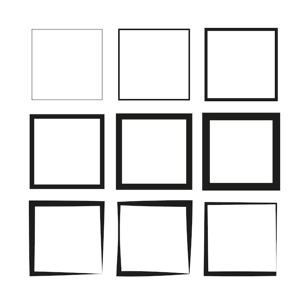 Marco rectangular Cuadrado de tinta grunge Fondos creativos para etiquetas etiquetas tarjetas Pinceladas cuadradas
