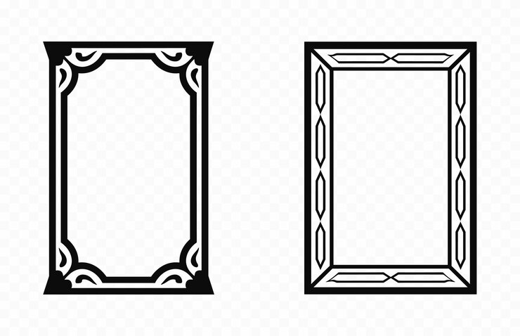 Marco rectangular decorativo conjunto vectorial vintage bordes de esquina ornamentales