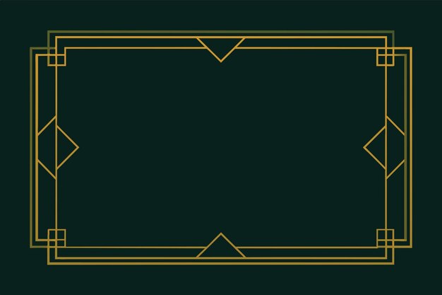 Marco rectangular ornamental de oro borde lujoso elemento de diseño vectorial fondo
