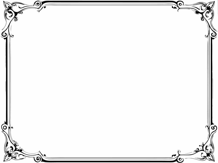 Vector marco rectangular simple con bordes decorativos arte vectorial líneas negras fondo blanco
