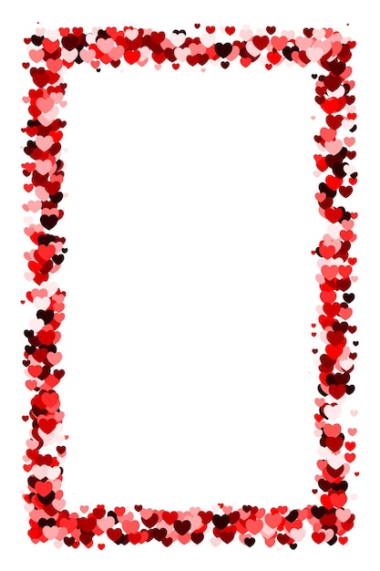 Vector marco rectangular vertical de corazón rojo