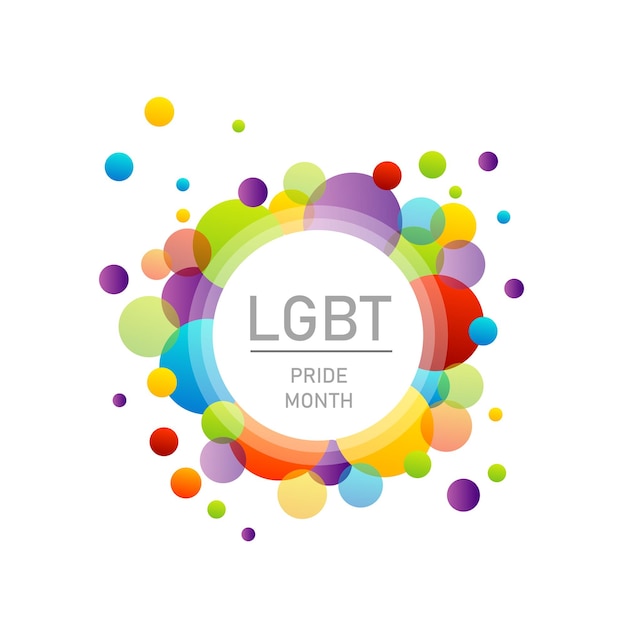 Marco redondo círculos colores del arco iris día del orgullo LGBT
