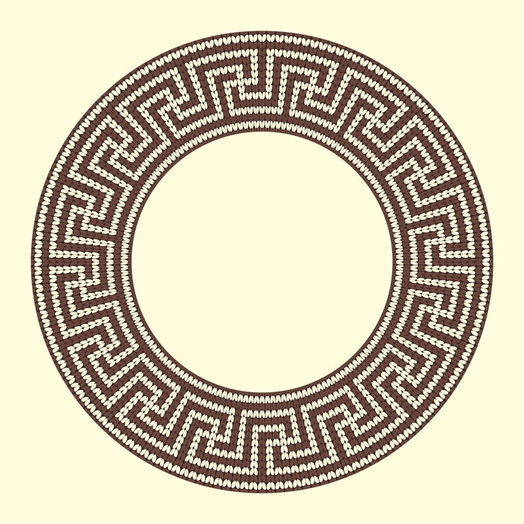 Vector marco redondo de color marrón ornamental aislado