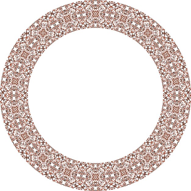 Marco redondo decorativo con patrón floral sobre fondo blanco Ilustración vectorial