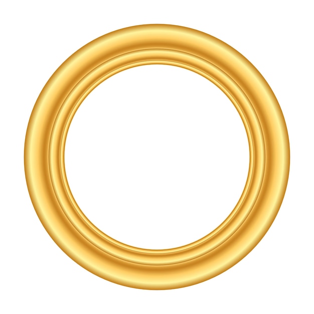 Marco redondo delgado dorado logotipo del círculo de lujo dorado