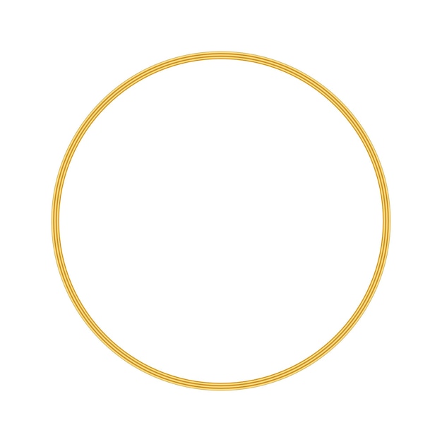 Marco redondo delgado dorado logotipo del círculo de lujo dorado