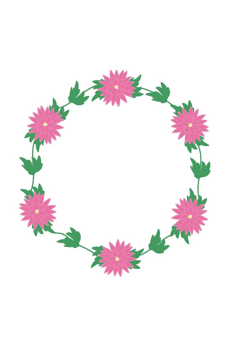 marco redondo de flores rosas