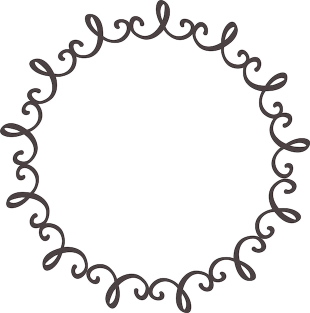 Marco redondo con líneas decorativas giratorias que crean un borde elegante y adornado perfecto para invitaciones, anuncios u otros proyectos de diseño gráfico