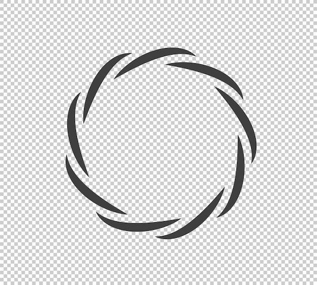 Marco redondo ornamento vectorial en blanco y negro Borde gráfico garabato Conexión de enlace de curva de anillo