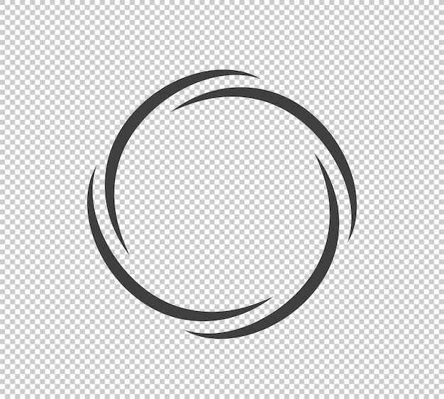 Marco redondo ornamento vectorial en blanco y negro borde gráfico garabato conexión de enlace de curva de anillo