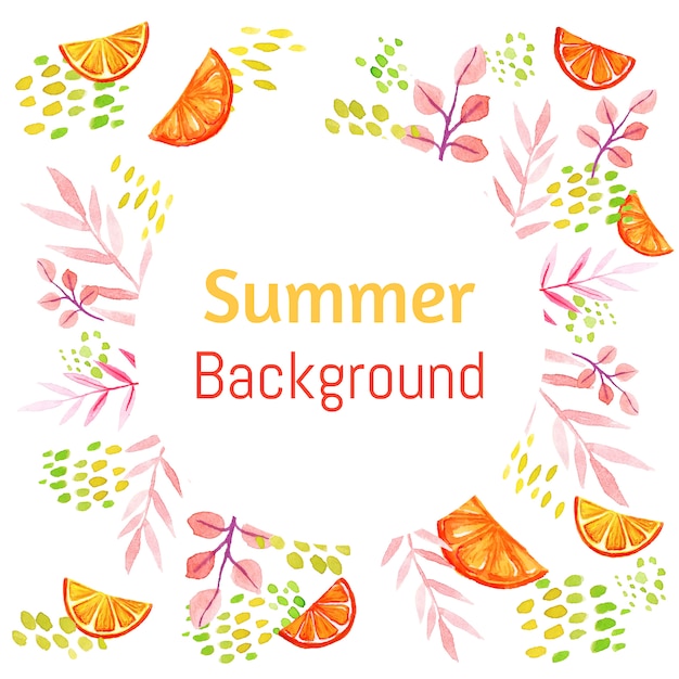 Vector marco de rodaja de naranja de verano