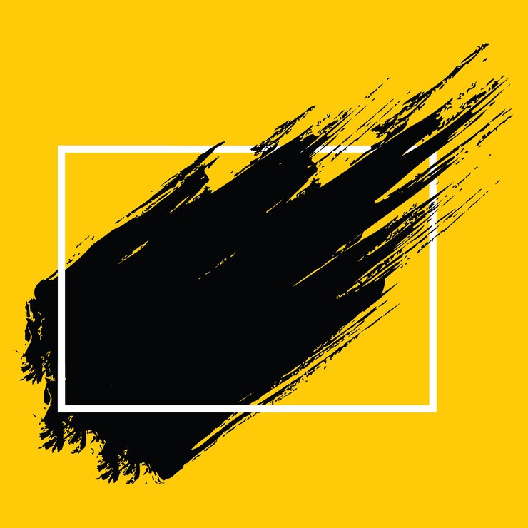 Vector marco de salpicaduras moderno con vector de ilustración de fondo amarillo