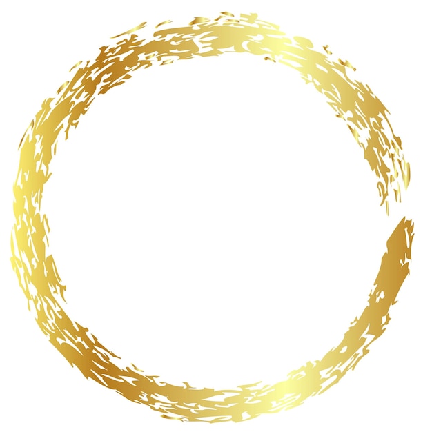 Marco simple vector dorado dorado de crayón negro en fondo blanco