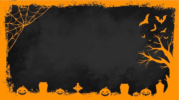 Vector marco de textura grunge negro para halloween