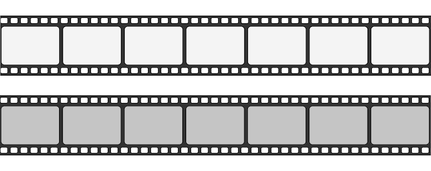 Marco de tira de película o juego de bordes Foto cine o negativo de película Ilustración vectorial