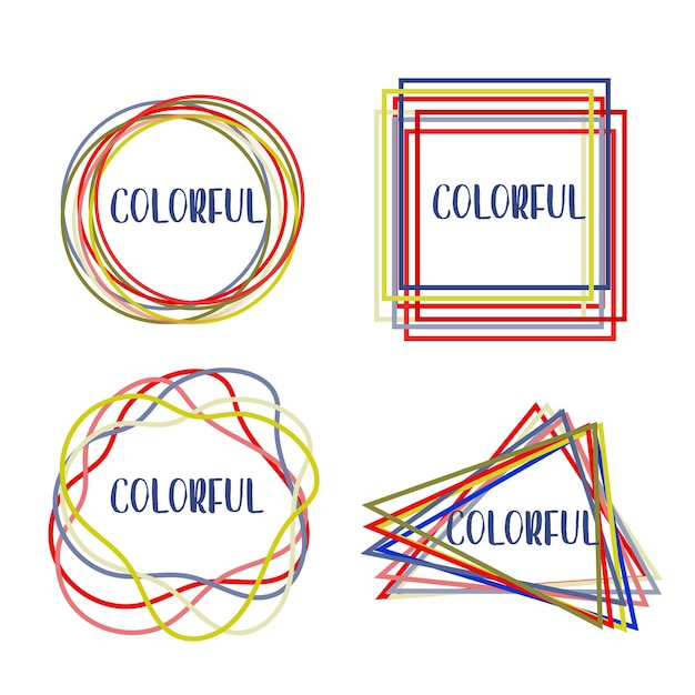 Vector marco de título de forma abstracta colorida