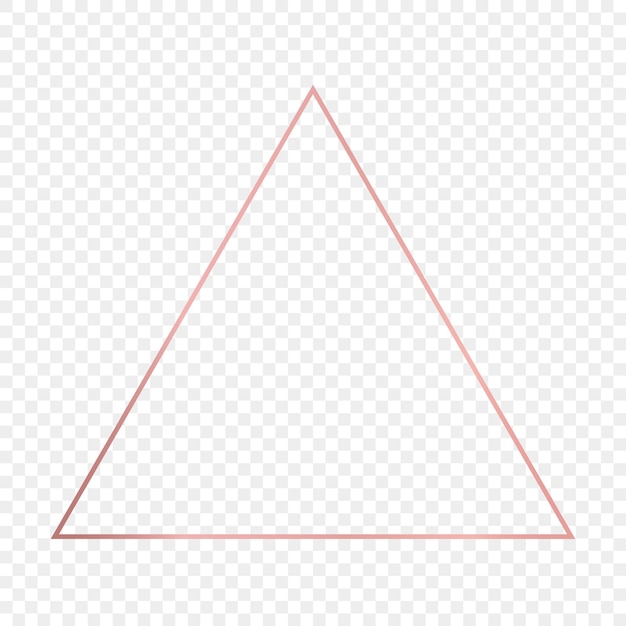 Vector marco de triángulo brillante de oro rosa