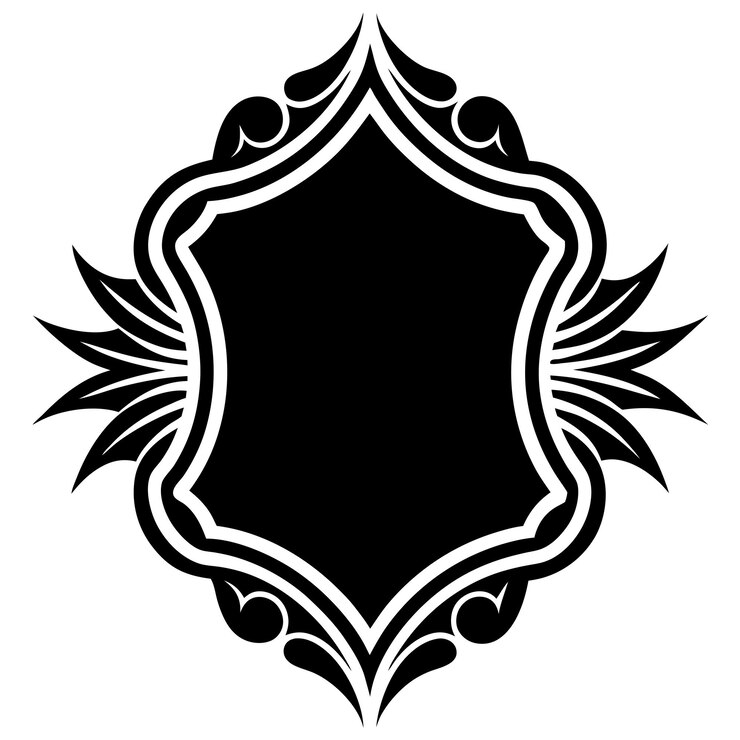 Vector marco tribal en negrita con líneas dibujadas a mano silueta arte vectorial e ilustración