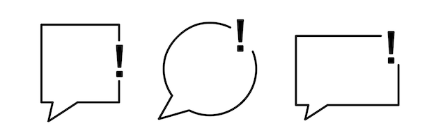Marco vacío negro minimalista con signo de exclamación