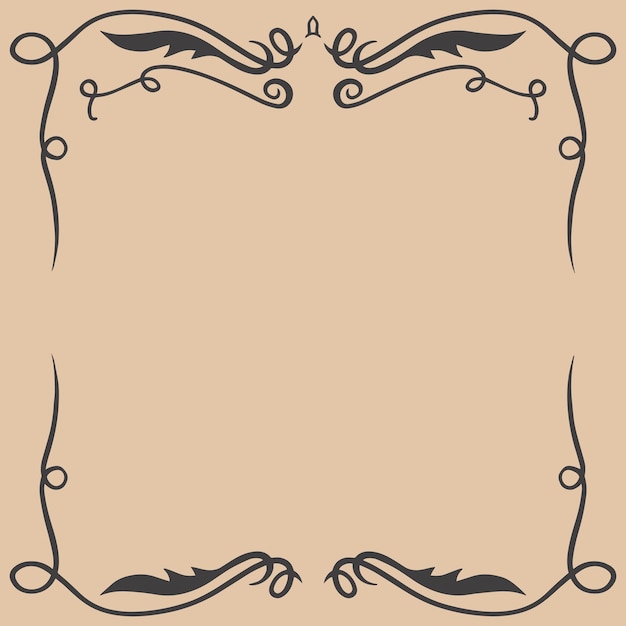 Marco vacío vintage en el estilo del salvaje oeste Elemento de diseño vectorial para el volante de la pancarta de la tarjeta del cartel