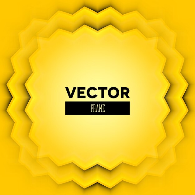 Marco de vector abstracto con capas amarillas