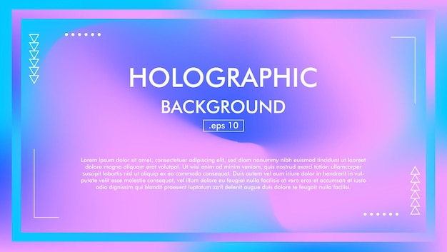 Marco vector carteles holográficos gradiente mínimo lámina iridiscente malla gráfica neón púrpura