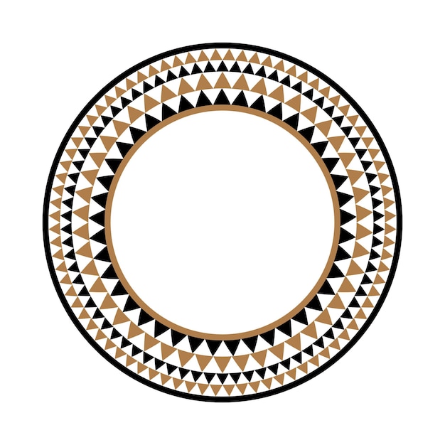 Marco de vector de estilo redondo tribal africano étnico o borde de círculo