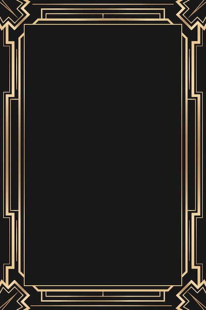 Marco vectorial art déco con patrón de diamante en fondo oscuro