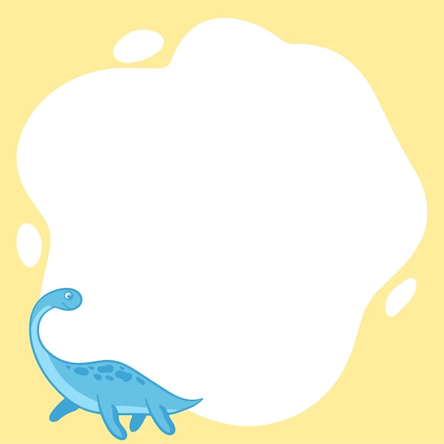 Marco vectorial de dinosaurios en forma de punto en un estilo plano de  dibujos animados plantilla para fotos infantiles postales invitaciones