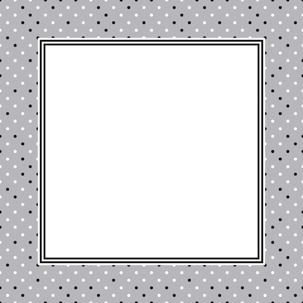 Marco vectorial con espacio de copia Ornamento punteado geométrico abstracto sobre fondo gris Hoja de papel blanco