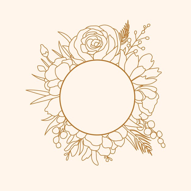 Marco vectorial floral Flores intrincadas que rodean la elegancia y la creatividad