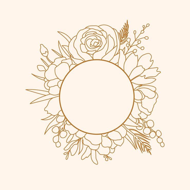 Vector marco vectorial floral flores intrincadas que rodean la elegancia y la creatividad