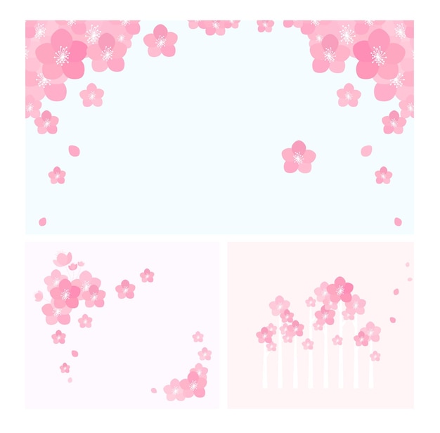 Marco vectorial de las flores de cerezo