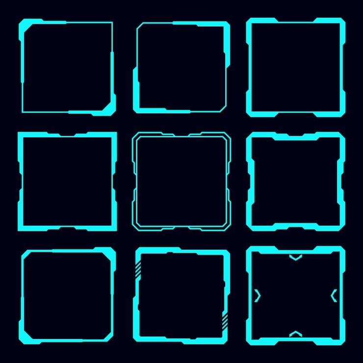 Vector marco vectorial hud forma cuadrada elemento de diseño de interfaz futurista