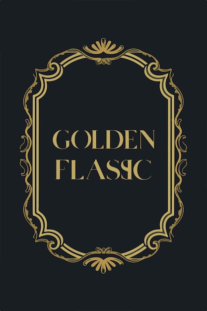 marco vectorial plano clásico dorado