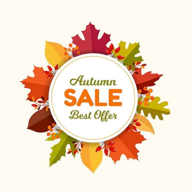 Marco de venta de hojas de otoño