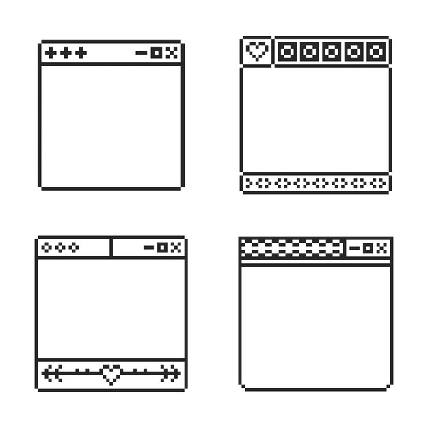 el marco de las ventanas ui pixel art